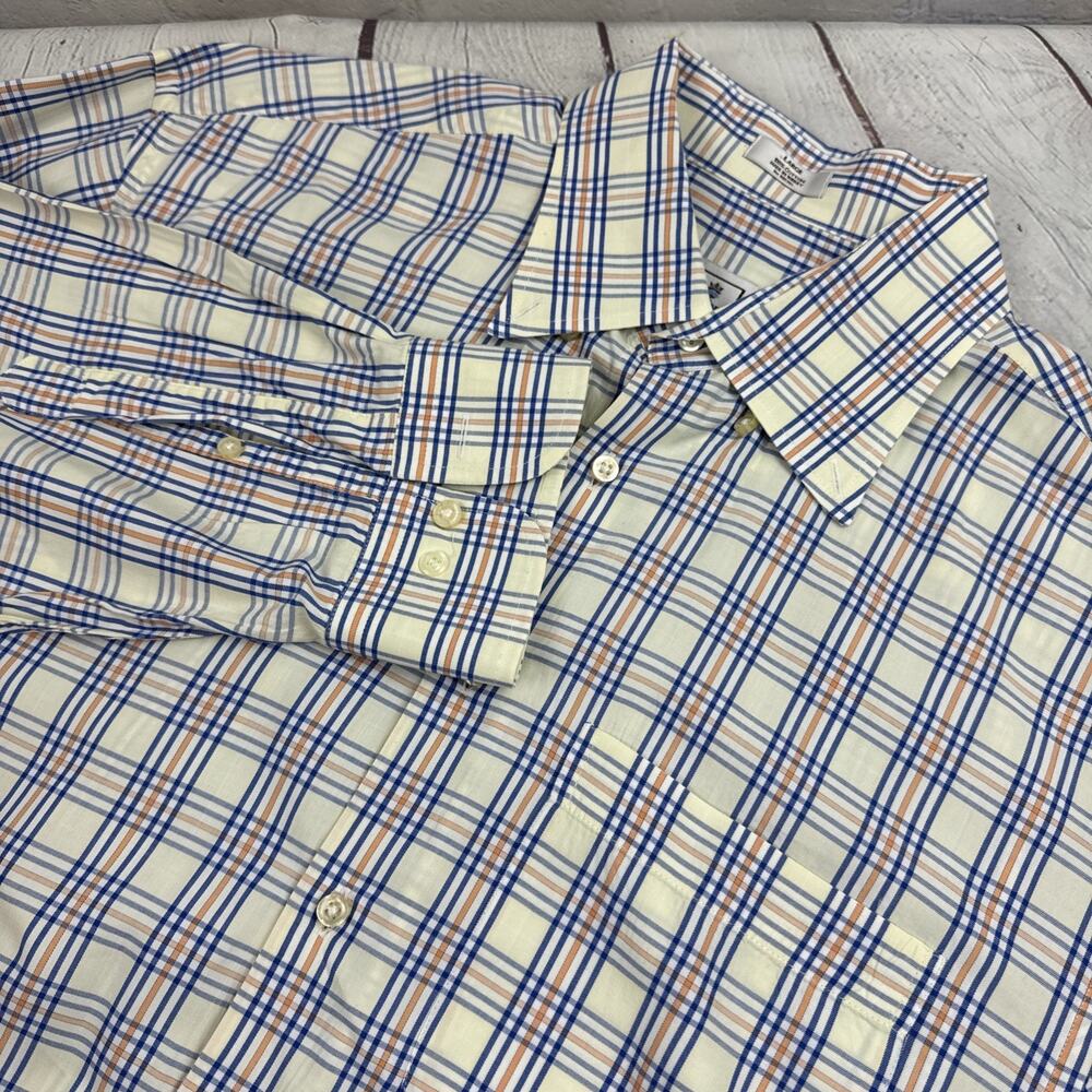 Peter Millar Paid Button Up Multcolor Mens Sz L Long Sleeve Shirt
